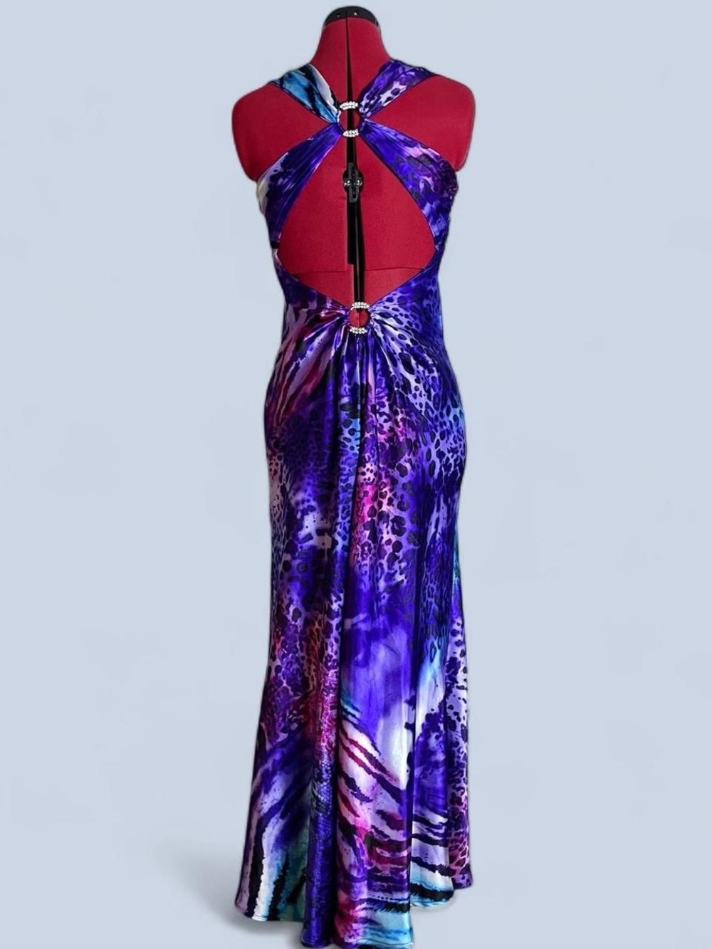 Vintage Y2K Animal Print Prom Dress